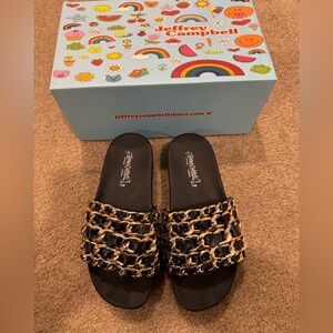 Jeffery Campbell platform gold&black sandals